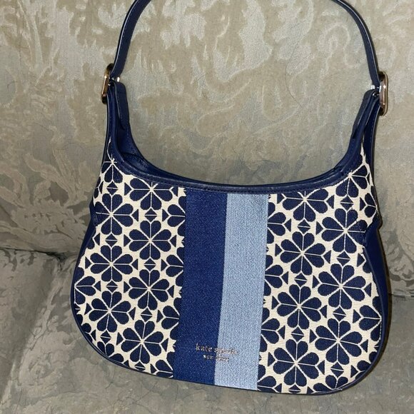 Kate Spade New York: Hobo Bag Navy & White Floral NEW - Picture 1 of 12